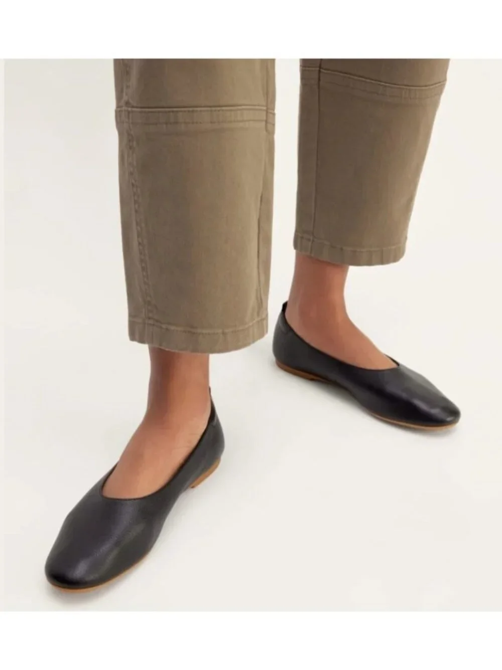 Everlane The Day Glove Ballet Flats Black Leather Slip On Shoes Women's US 7